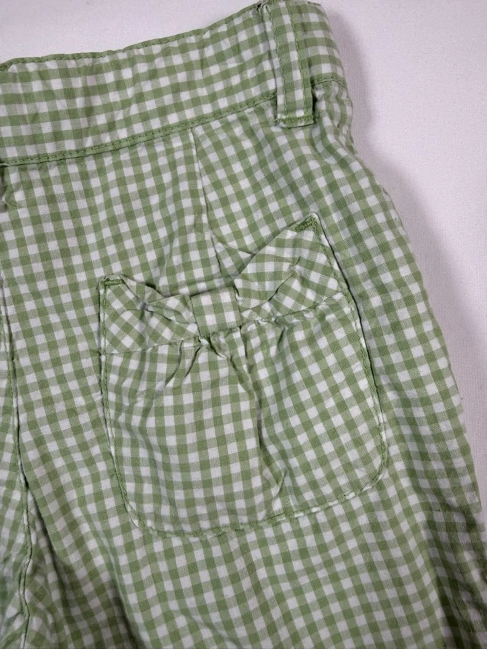 GYMBOREE‎ Green Gingham Shorts Girls Size 4 Cottagecore Preppy Spring Summer